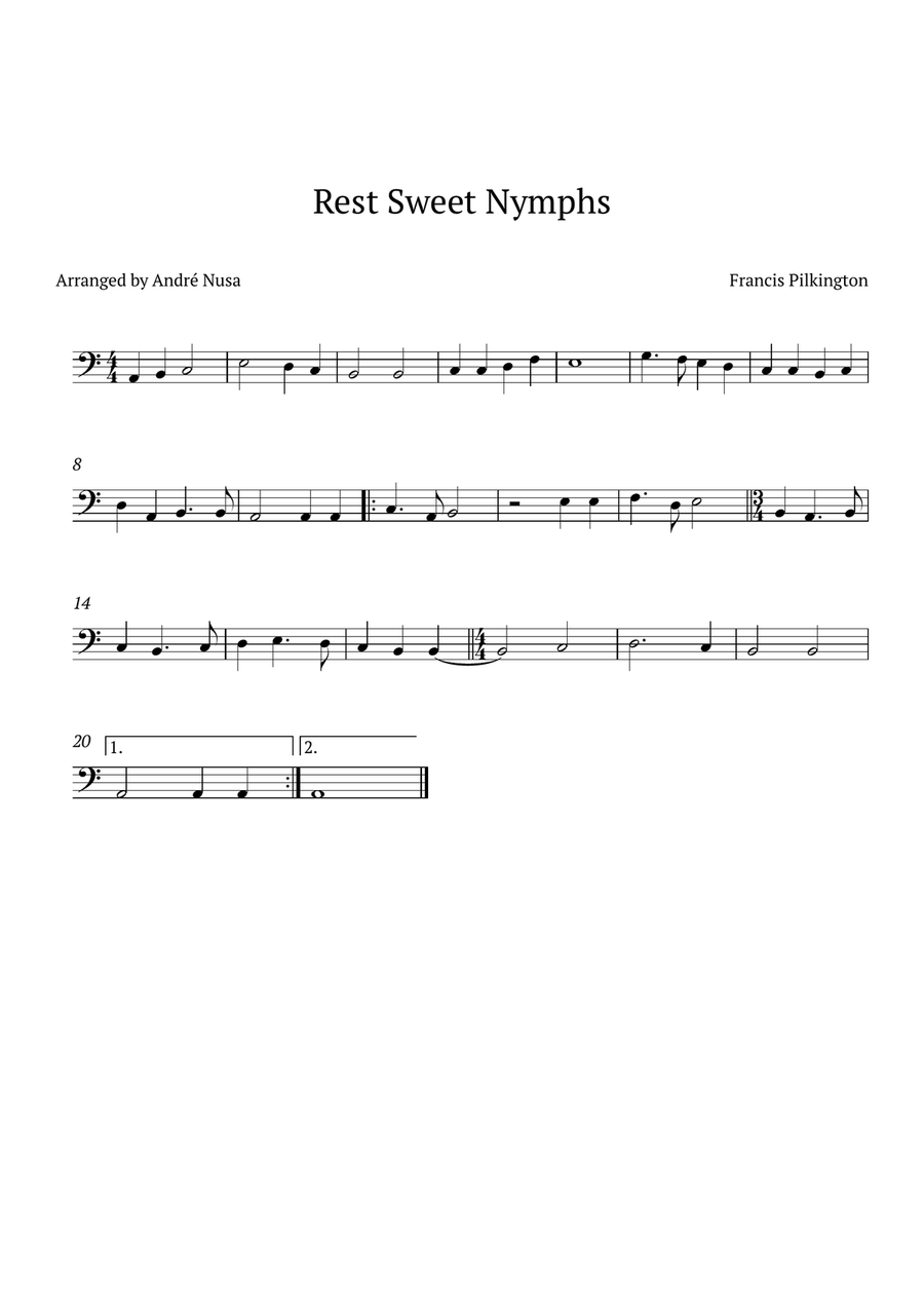 Rest Sweet Nymphs Double Bass scores gallery preview page 1