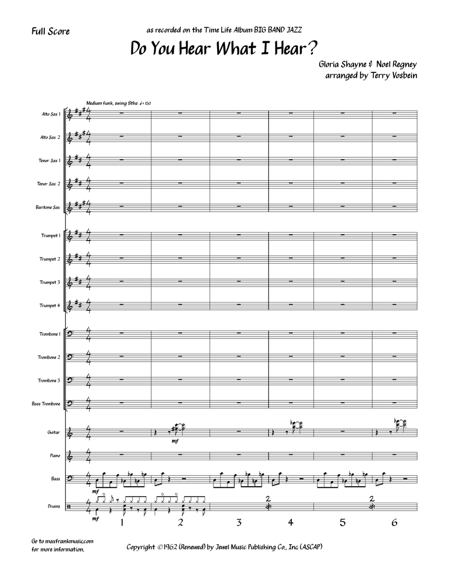 Do You Hear What I Hear Do You Hear What I Hear Jazz Ensemble scores gallery preview page 1