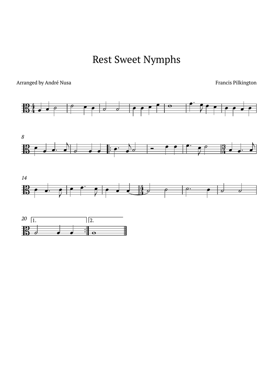 Rest Sweet Nymphs Viola Solo scores gallery preview page 1