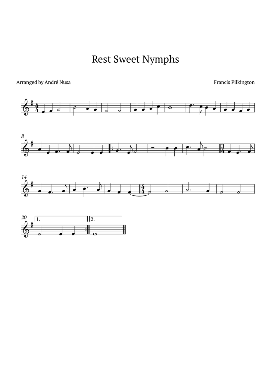 Rest Sweet Nymphs Violin Solo scores gallery preview page 1