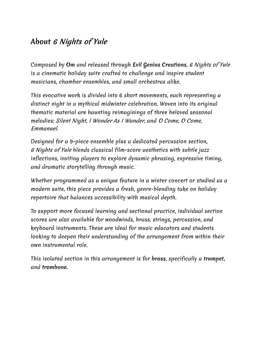 6 Nights Of Yule - Brass Section Brass Duet scores gallery preview page 2