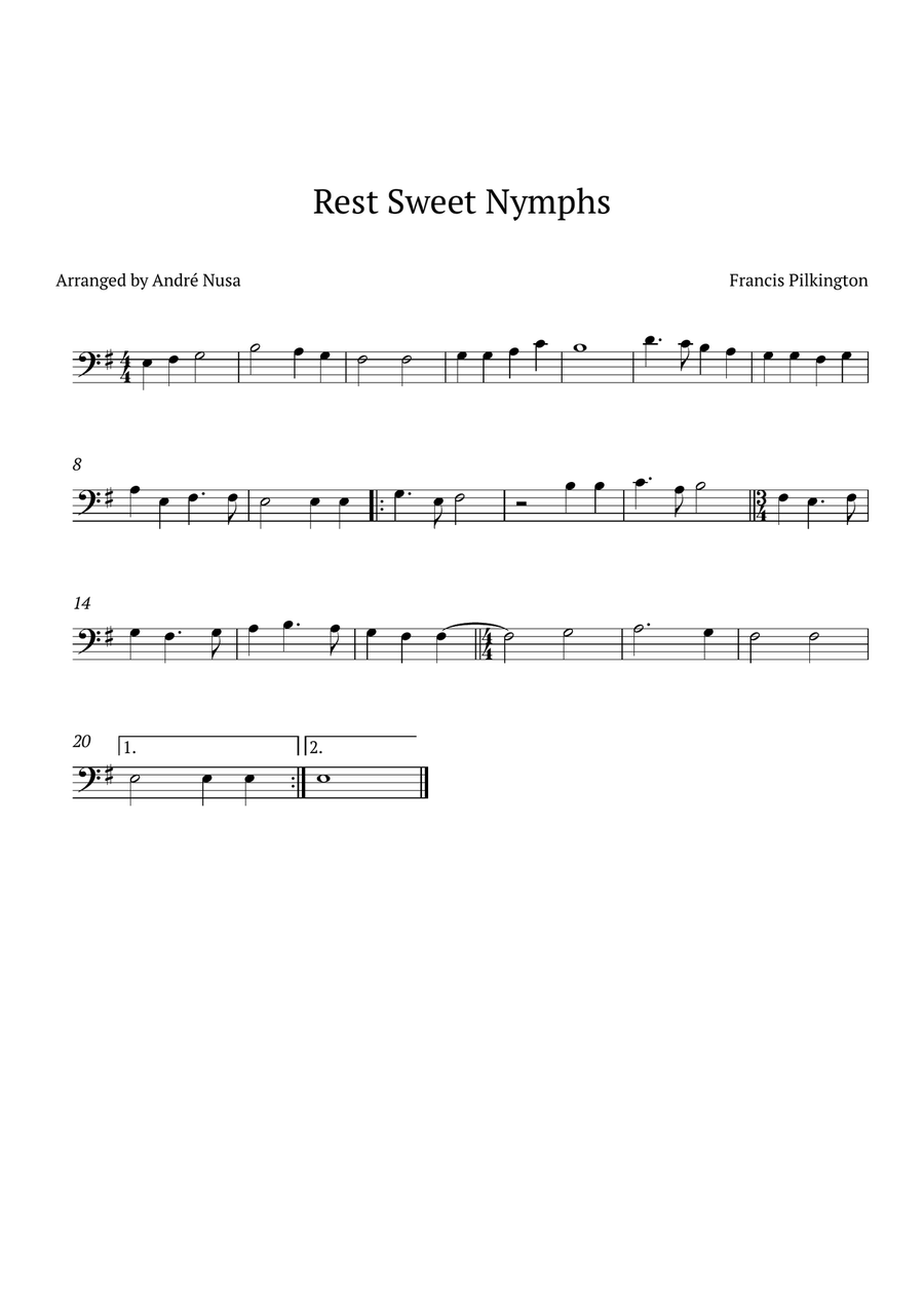 Rest Sweet Nymphs Trombone Solo scores gallery preview page 1