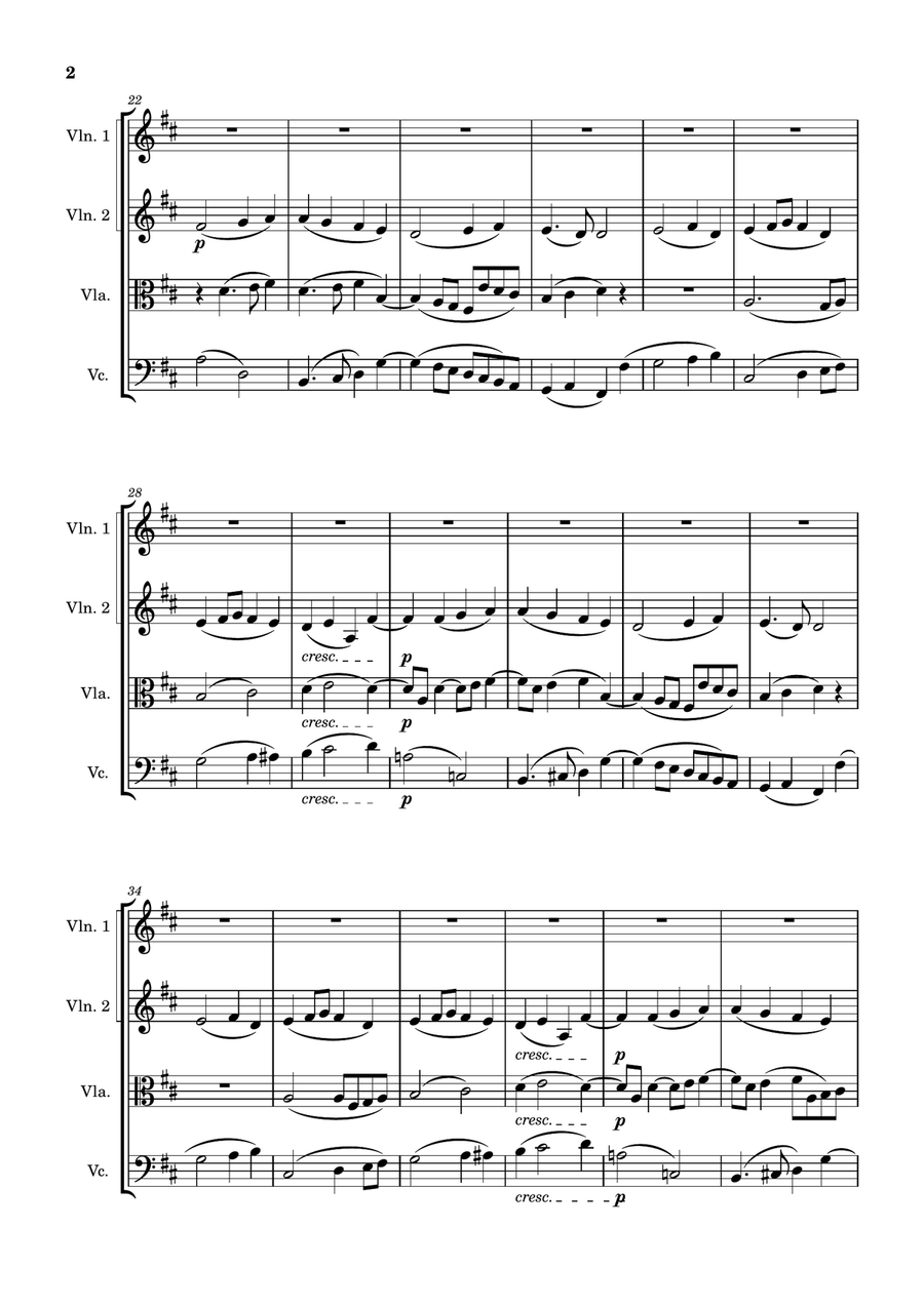 Ode to Joy (Main theme from the last movement of the 9th Symphony) String Quartet scores gallery preview page 2