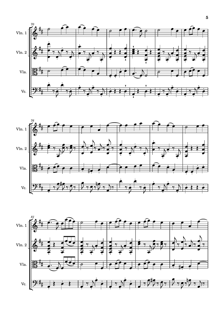 Ode to Joy (Main theme from the last movement of the 9th Symphony) String Quartet scores gallery preview page 5