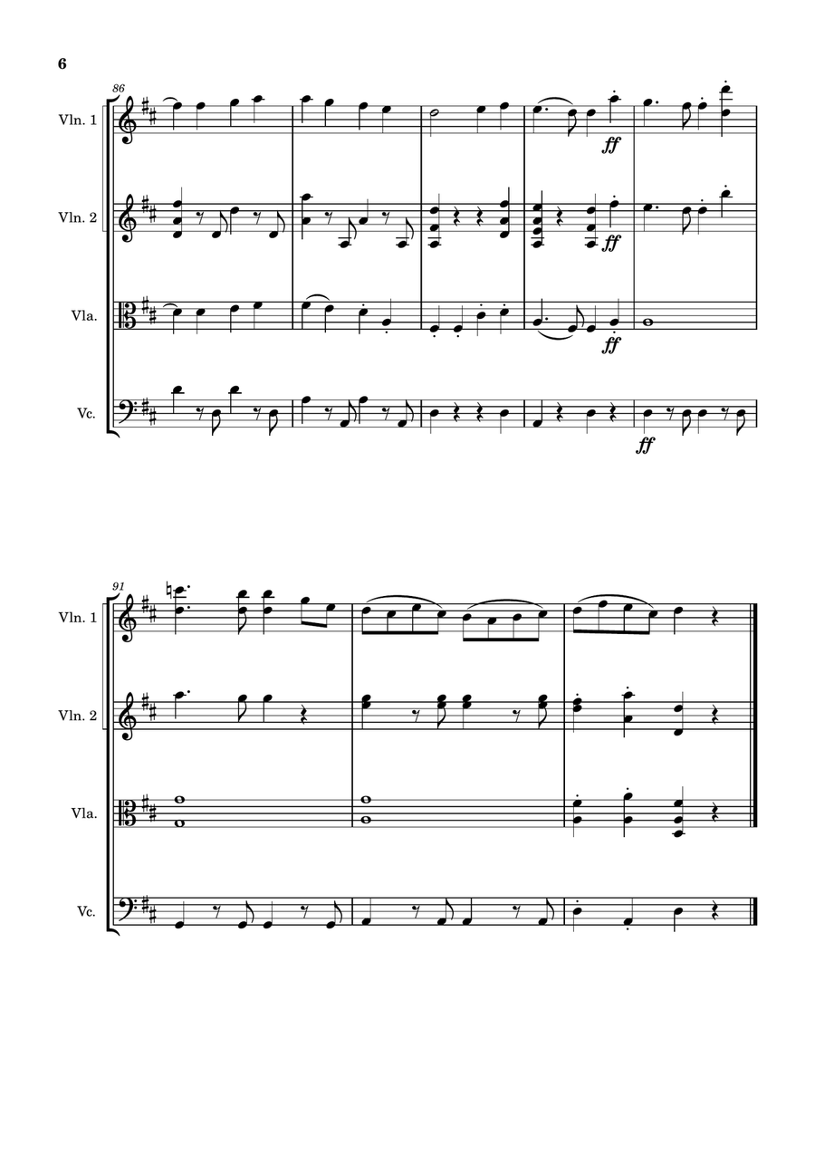 Ode to Joy (Main theme from the last movement of the 9th Symphony) String Quartet scores gallery preview page 6