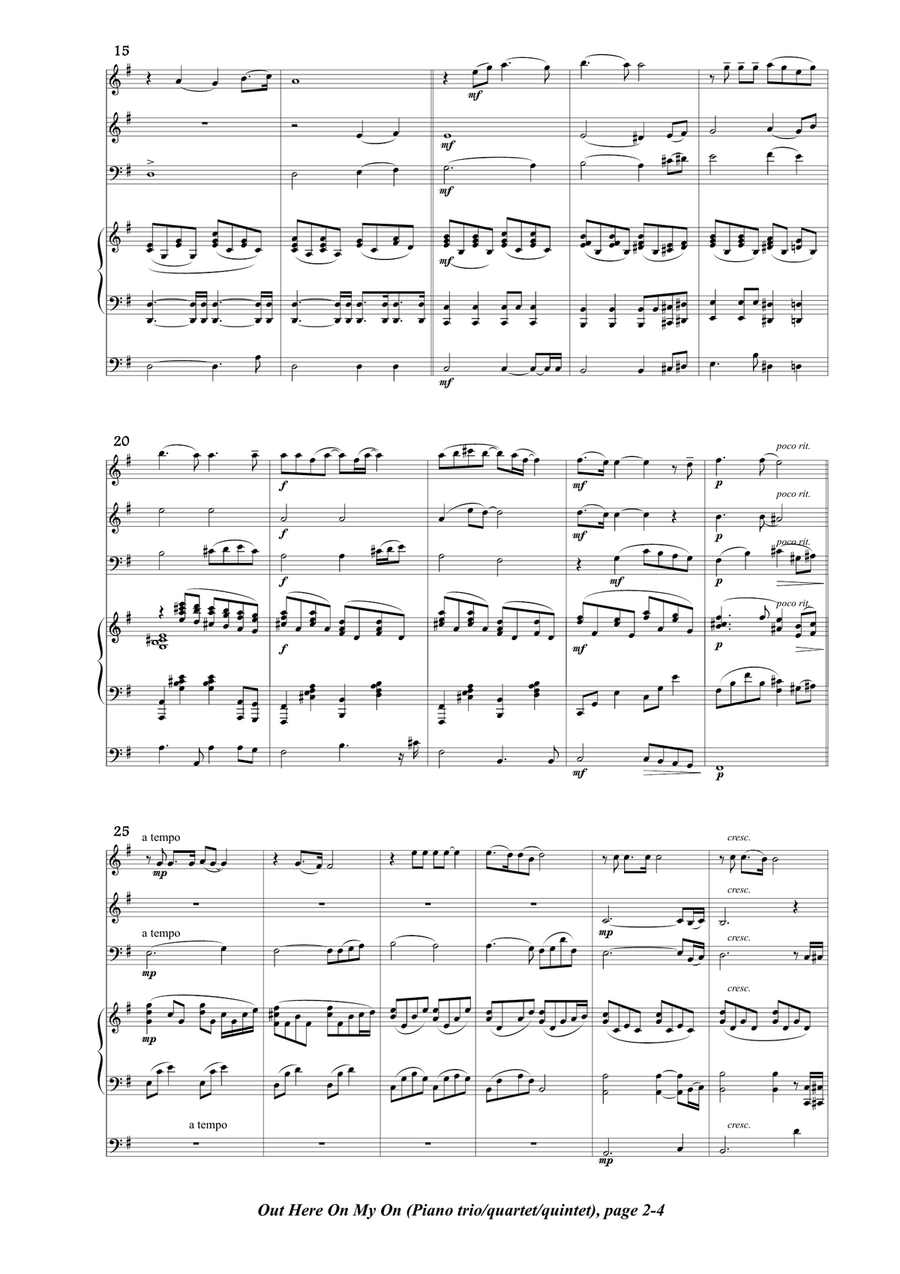 Out Here On My Own Out Here On My Own Piano Trio scores gallery preview page 2