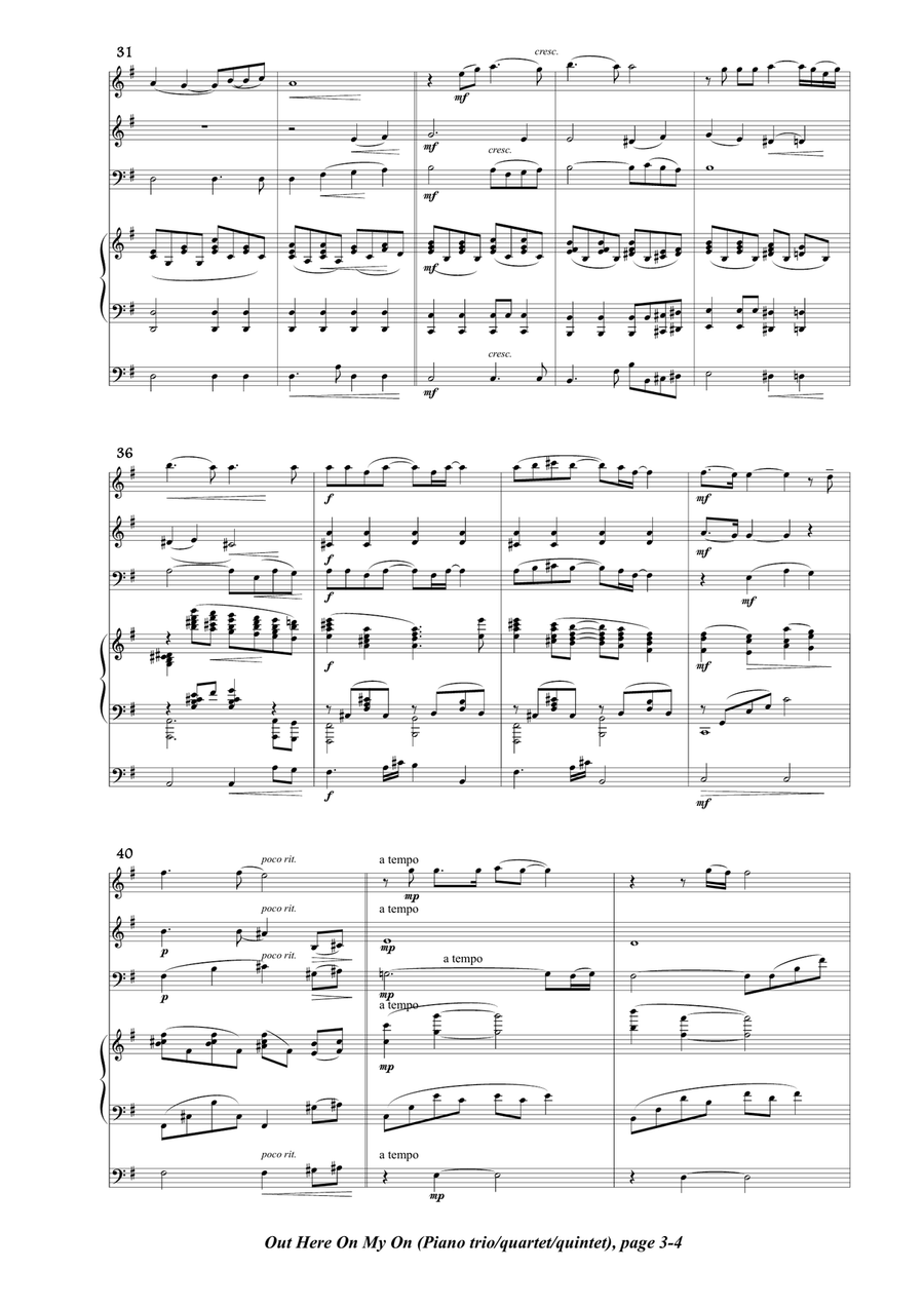 Out Here On My Own Out Here On My Own Piano Trio scores gallery preview page 3