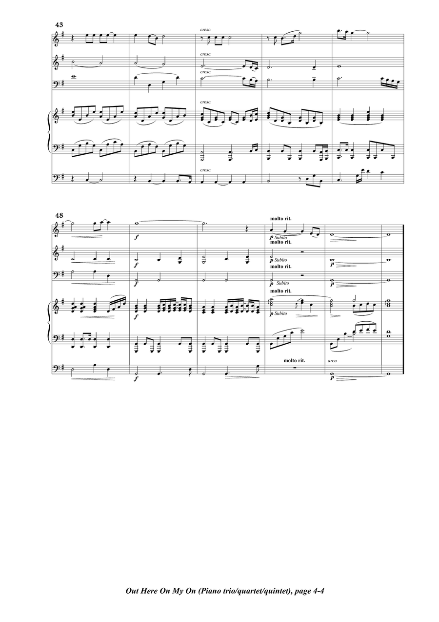 Out Here On My Own Out Here On My Own Piano Trio scores gallery preview page 4