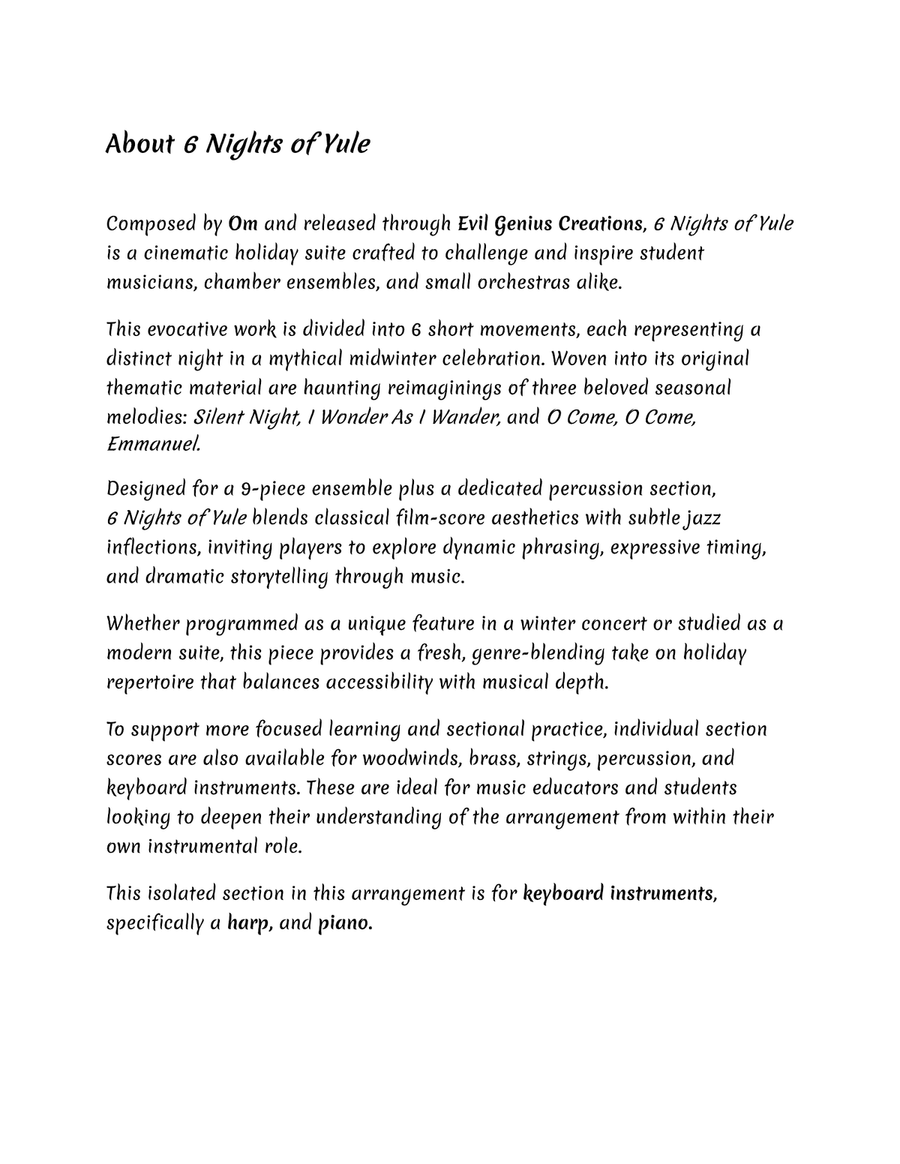 6 Nights Of Yule - Piano & Harp Harp scores gallery preview page 2