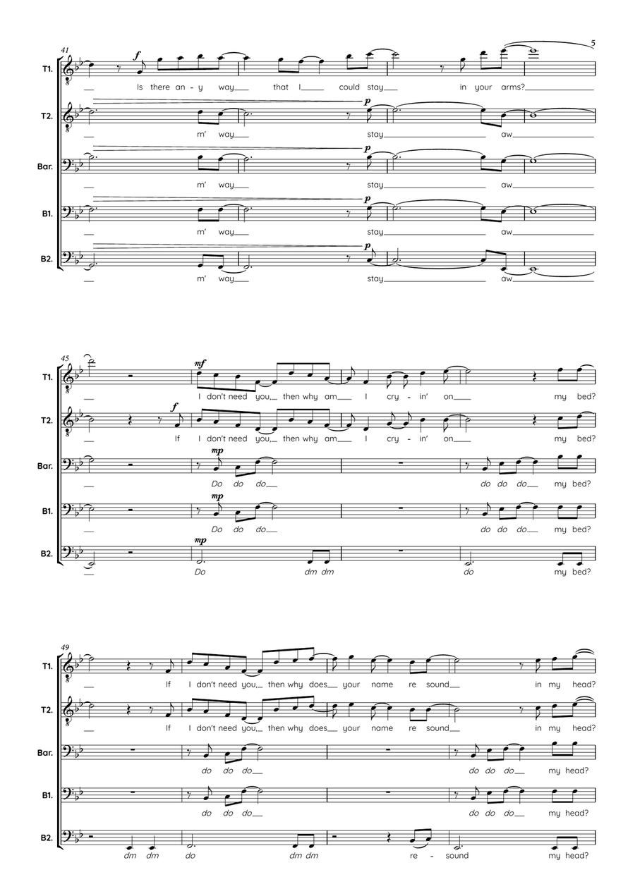 If I'm Not Made For You (If You're Not The One) TTBB scores gallery preview page 5