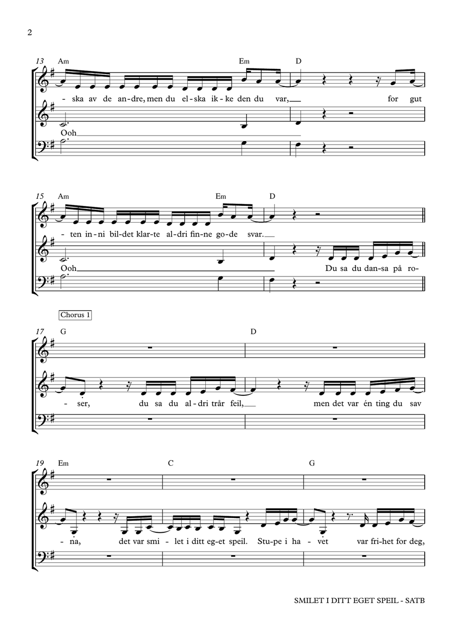 Smilet I Ditt Eget Speil Smilet I Ditt Eget Speil 4-Part scores gallery preview page 2