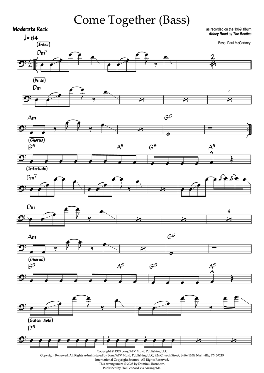 Come Together Acoustic Guitar scores gallery preview page 1