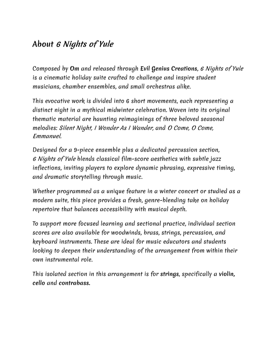 6 Nights Of Yule - String Section String Orchestra scores gallery preview page 2