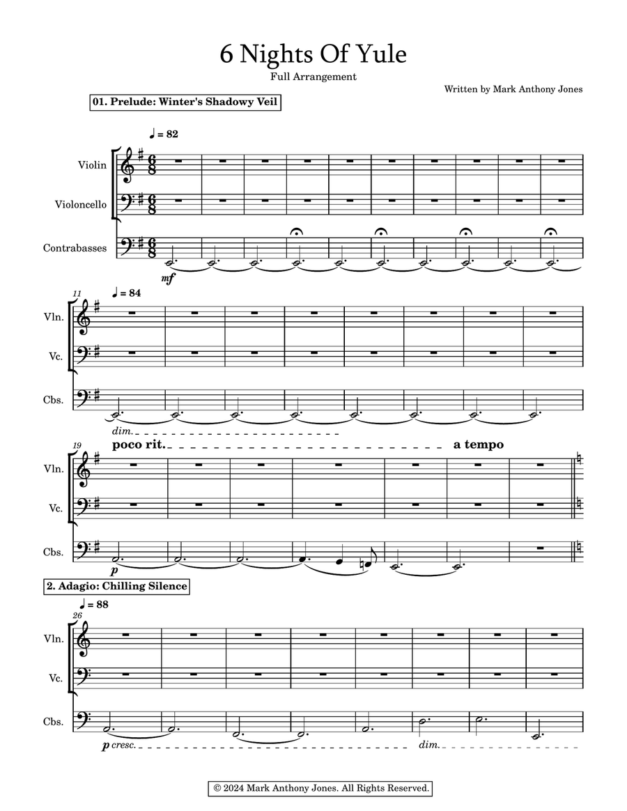 6 Nights Of Yule - String Section String Orchestra scores gallery preview page 3