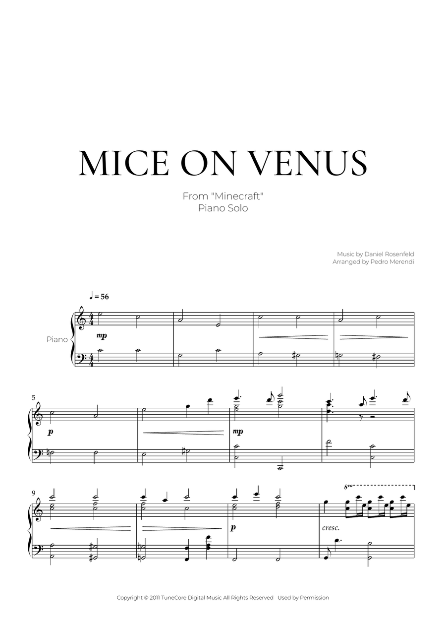 Mice On Venus Mice On Venus Piano Solo scores gallery preview page 1