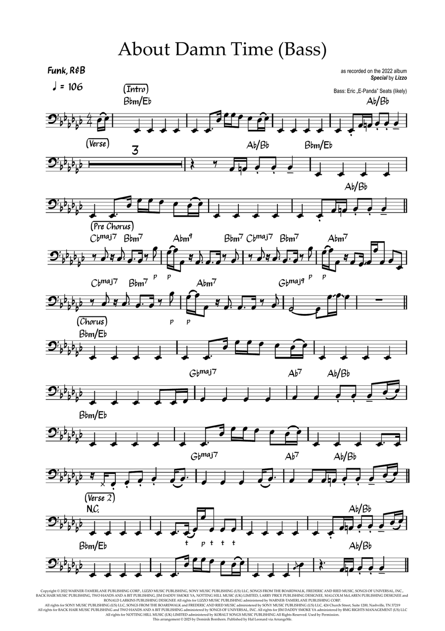 About Damn Time Acoustic Guitar scores gallery preview page 1