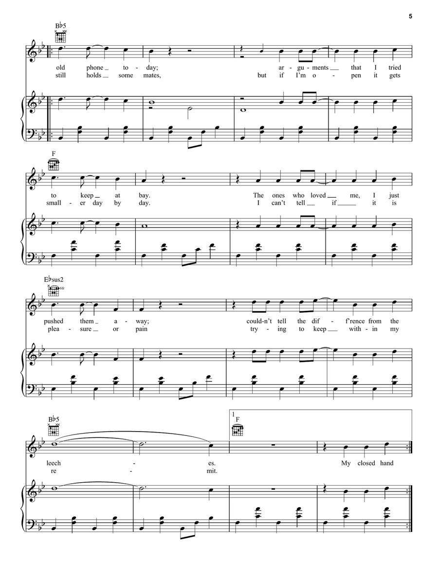 Old Phone Old Phone Piano, Vocal, Guitar scores gallery preview page 5