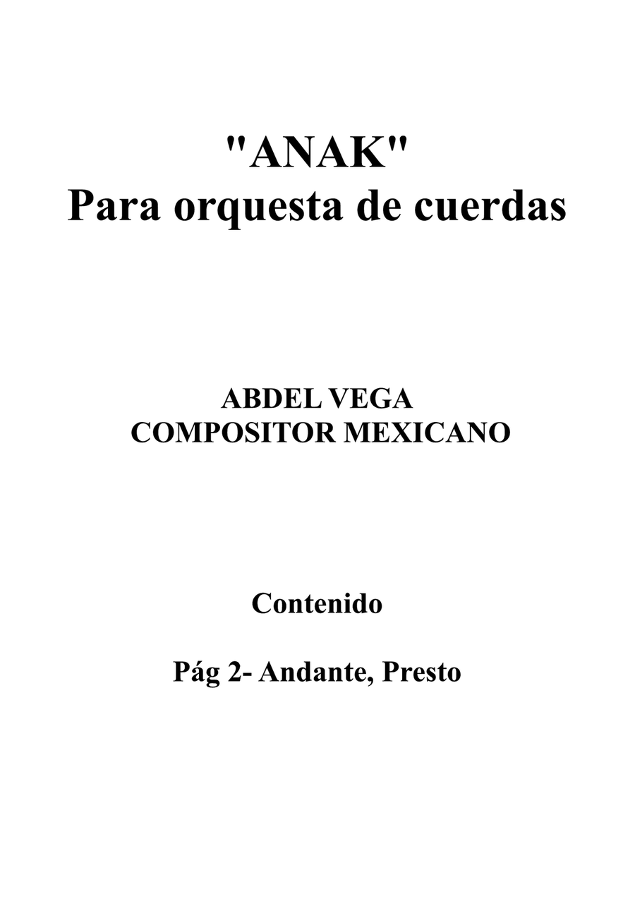 Anak para orquesta de cuerdas Chamber Music scores gallery preview page 2