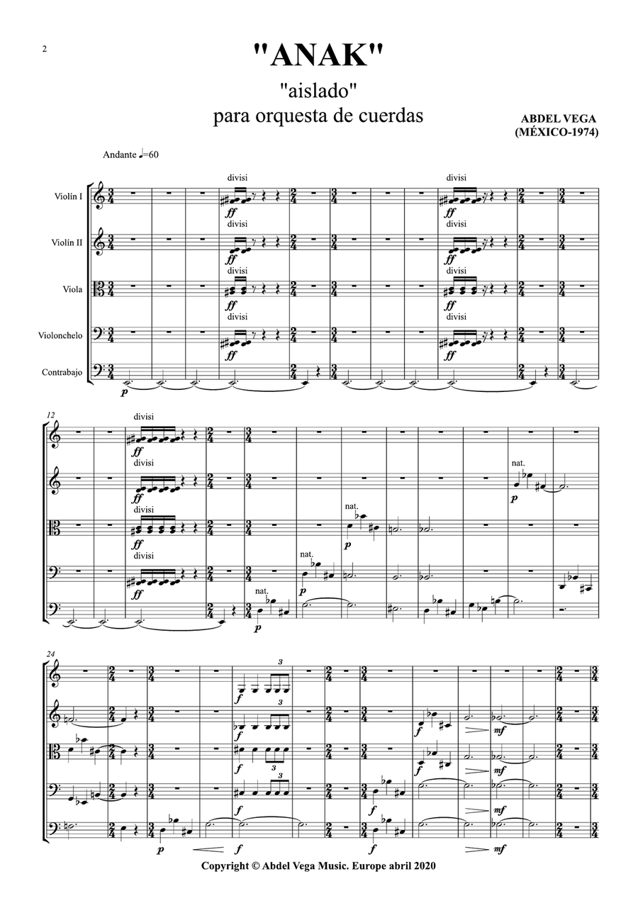 Anak para orquesta de cuerdas Chamber Music scores gallery preview page 3