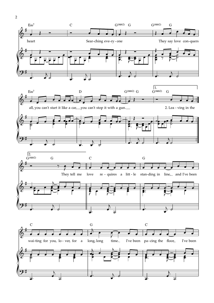Searching For A Heart Searching For A Heart Piano, Vocal scores gallery preview page 2
