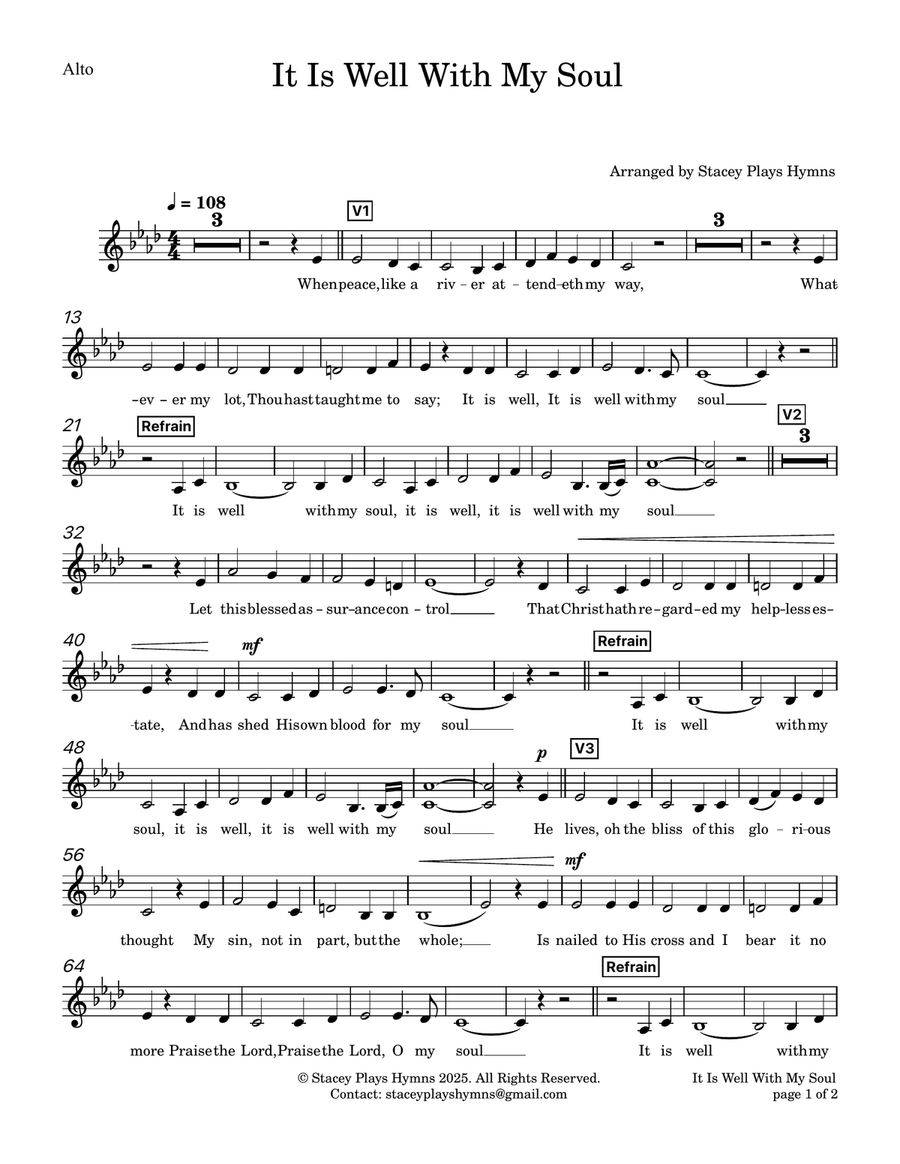 It is Well - Soprano Alto Duet - Lower Voice SA scores gallery preview page 4
