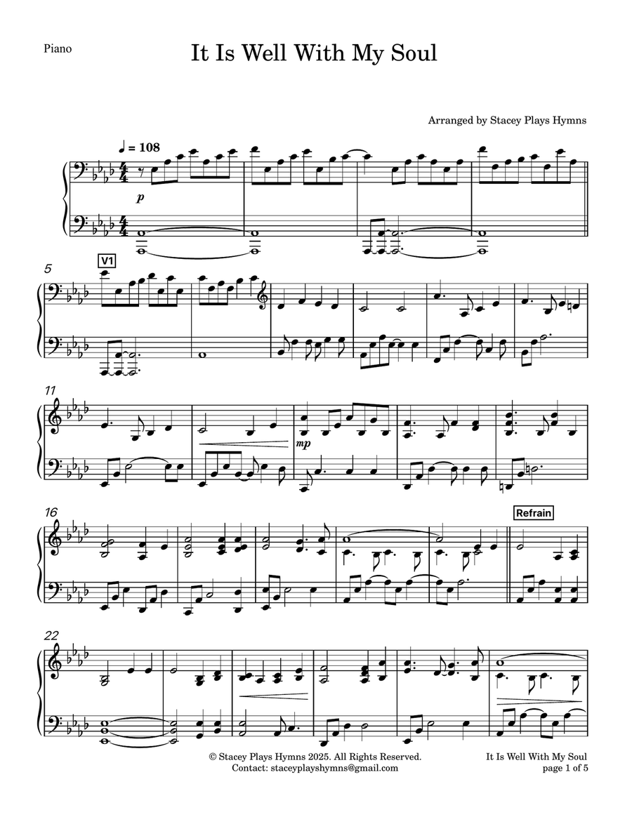 It is Well - Soprano Alto Duet - Lower Voice SA scores gallery preview page 6