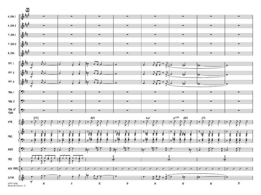 Bossa de Cancun - Full Score Jazz Ensemble scores gallery preview page 2