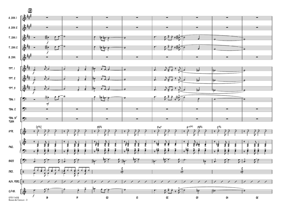 Bossa de Cancun - Full Score Jazz Ensemble scores gallery preview page 3