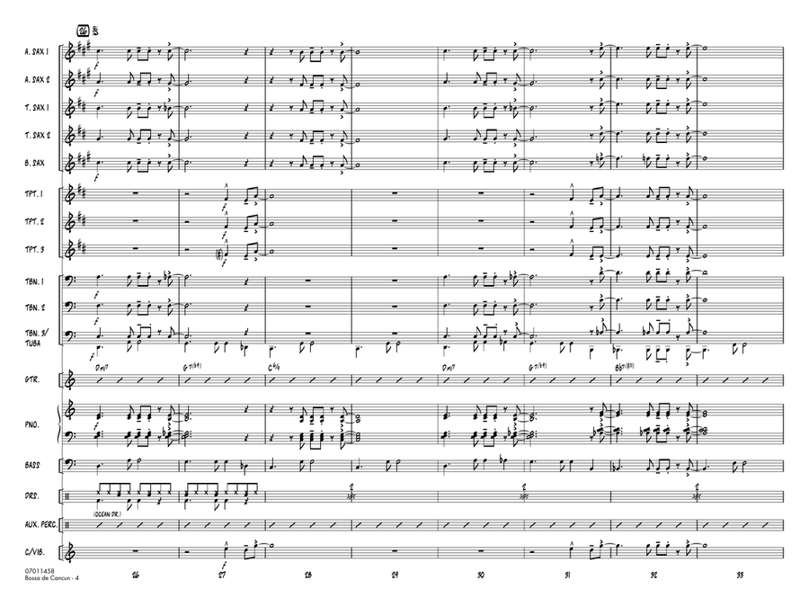 Bossa de Cancun - Full Score Jazz Ensemble scores gallery preview page 4