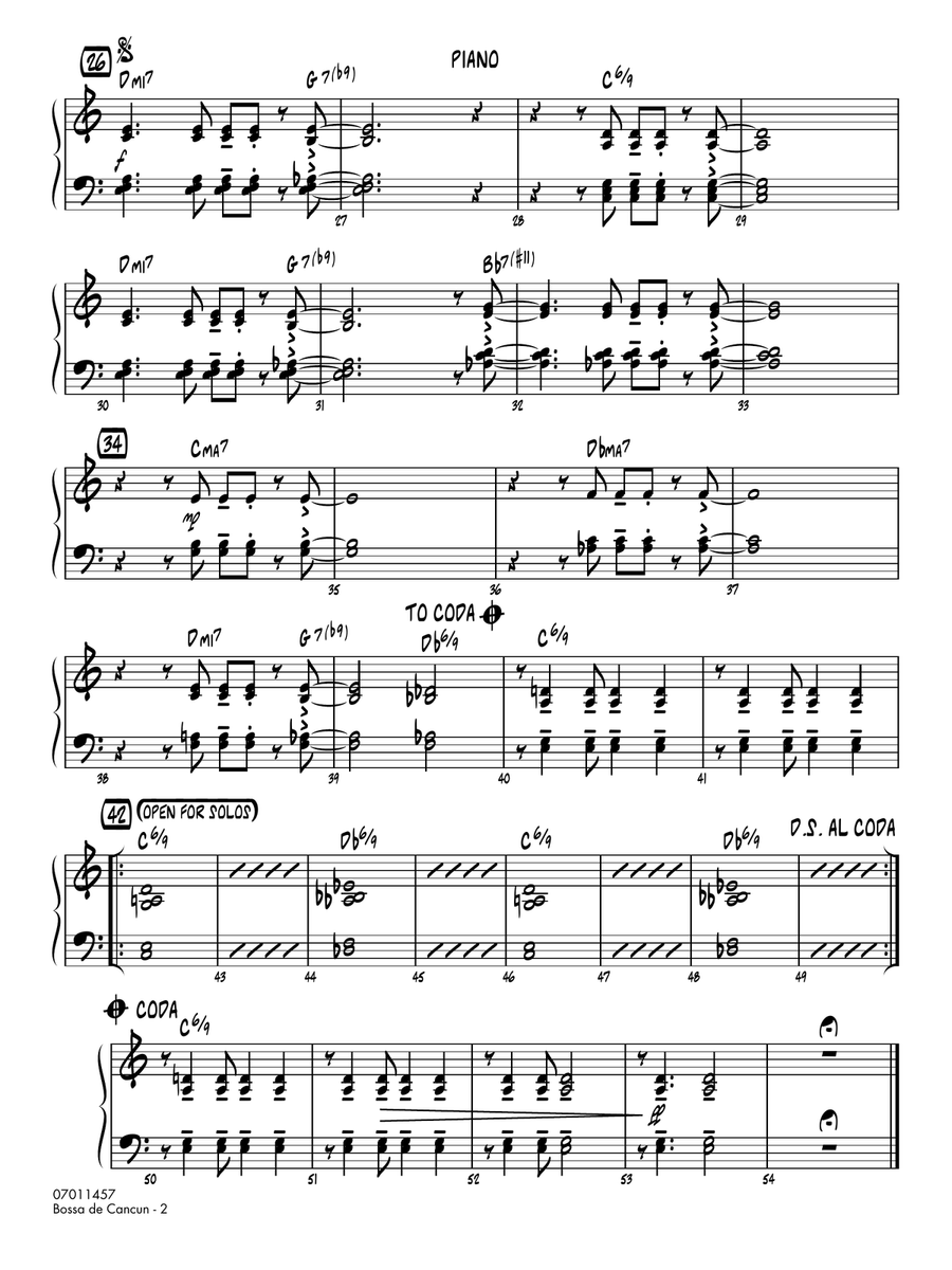 Bossa de Cancun - Piano Bossa de Cancun - Piano Jazz Ensemble scores gallery preview page 2