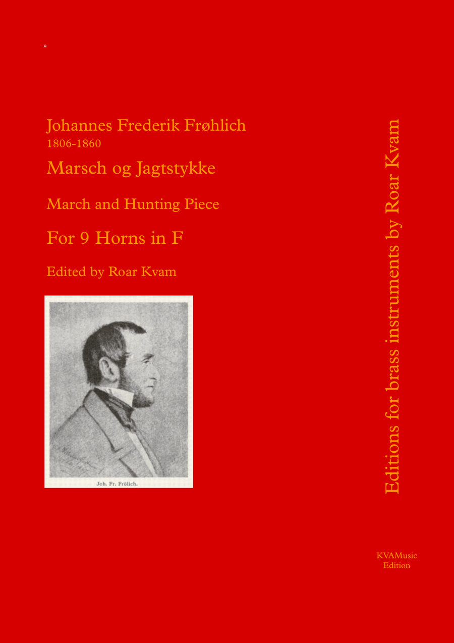 Fröhlich: Marsch og Jagtstykke for 9 horn (March and Hunting Piece for 9 Horns) Op. 40 - Score Only Brass Ensemble scores gallery preview page 1