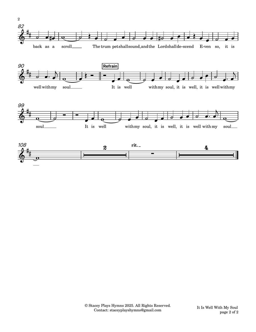 It is Well With My Soul (When Peace Like a River) - Soprano Alto Duet Higher Key Alto Voice scores gallery preview page 5