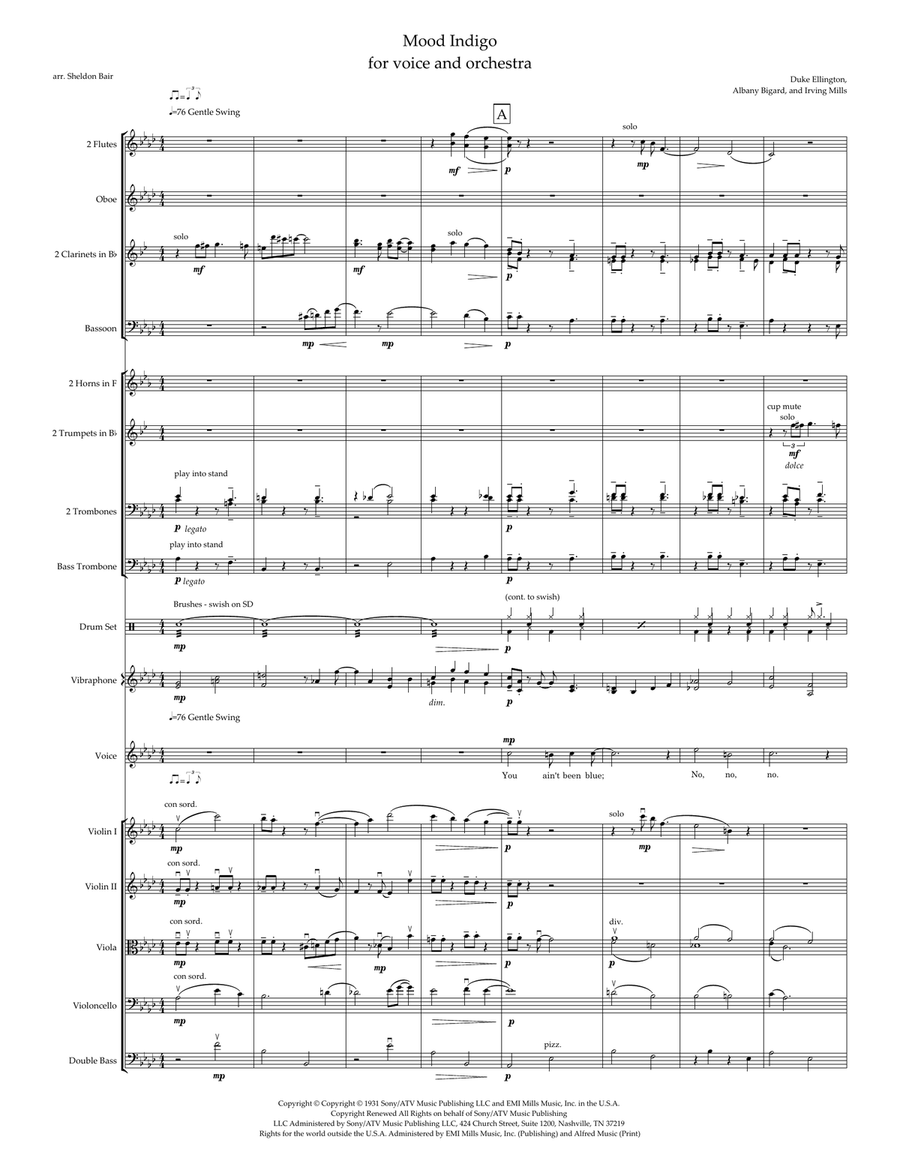 Mood Indigo Mood Indigo Full Orchestra scores gallery preview page 1