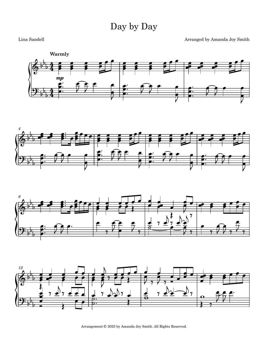 Day By Day Piano Solo scores gallery preview page 1