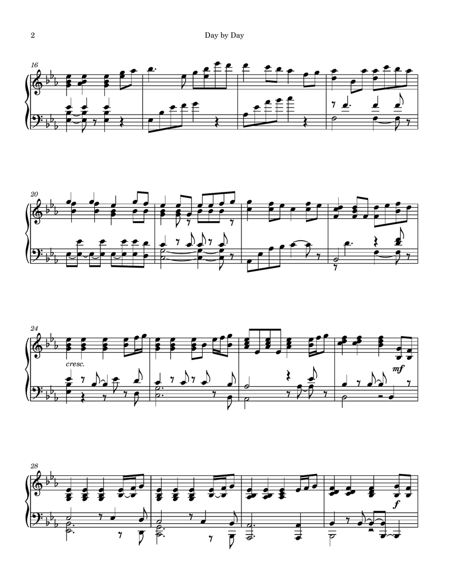 Day By Day Piano Solo scores gallery preview page 2