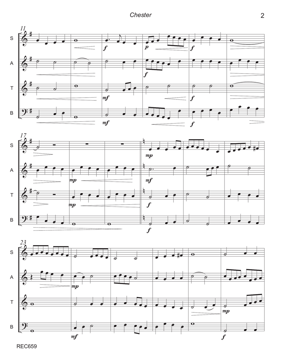 CHESTER - SATB RECORDERS (grade 3+) Soprano Recorder scores gallery preview page 2