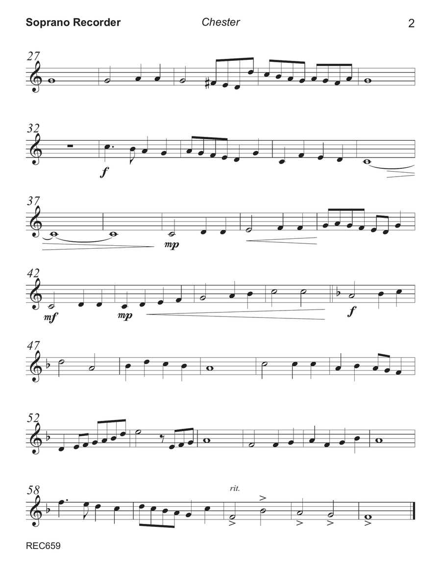 CHESTER - SATB RECORDERS (grade 3+) Soprano Recorder scores gallery preview page 6