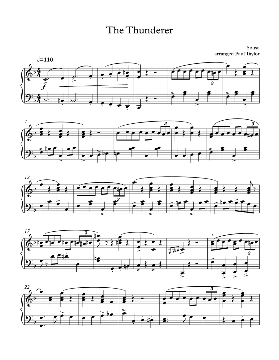 The Thunderer The Thunderer Piano Solo scores gallery preview page 1