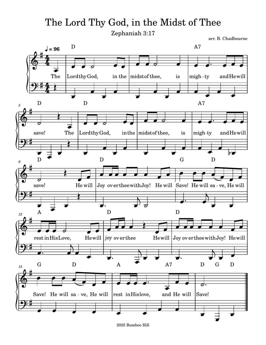 The Lord Thy God in the Midst of Thee (Zephania 3:17) Piano, Vocal scores gallery preview page 1