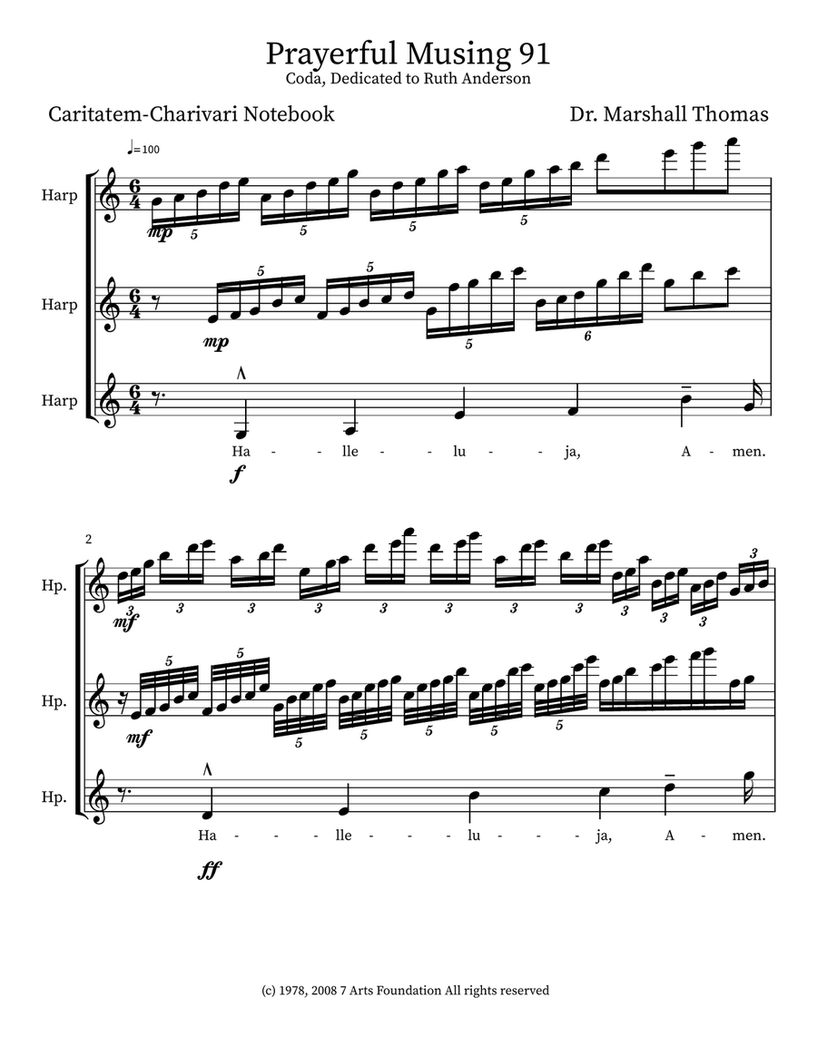 Prayerful Musing 91 Prayerful Musing 91 Small Ensemble scores gallery preview page 1