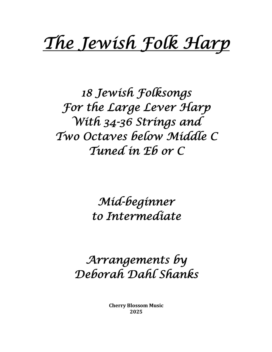 The Jewish Folk Harp The Jewish Folk Harp Celtic Harp scores gallery preview page 2