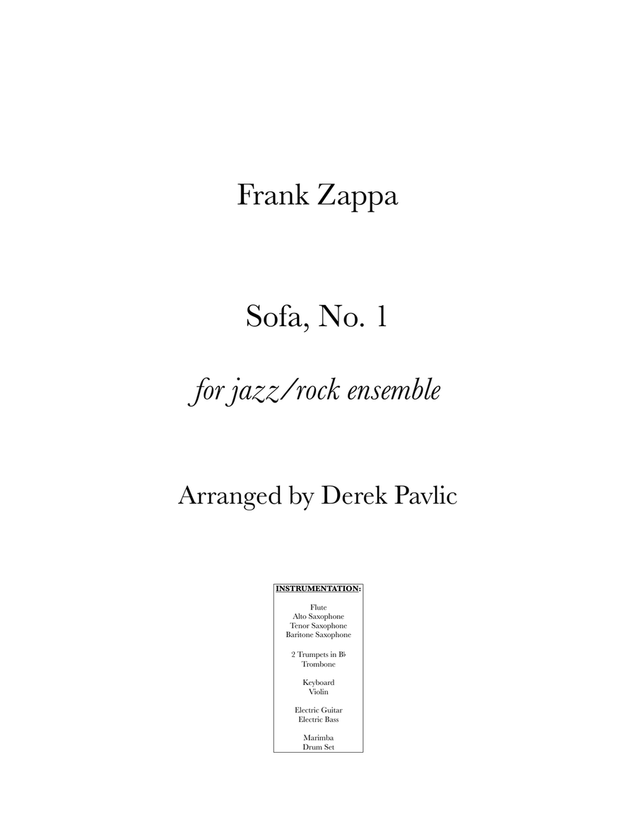 Sofa No. 1 Large Ensemble scores gallery preview page 1