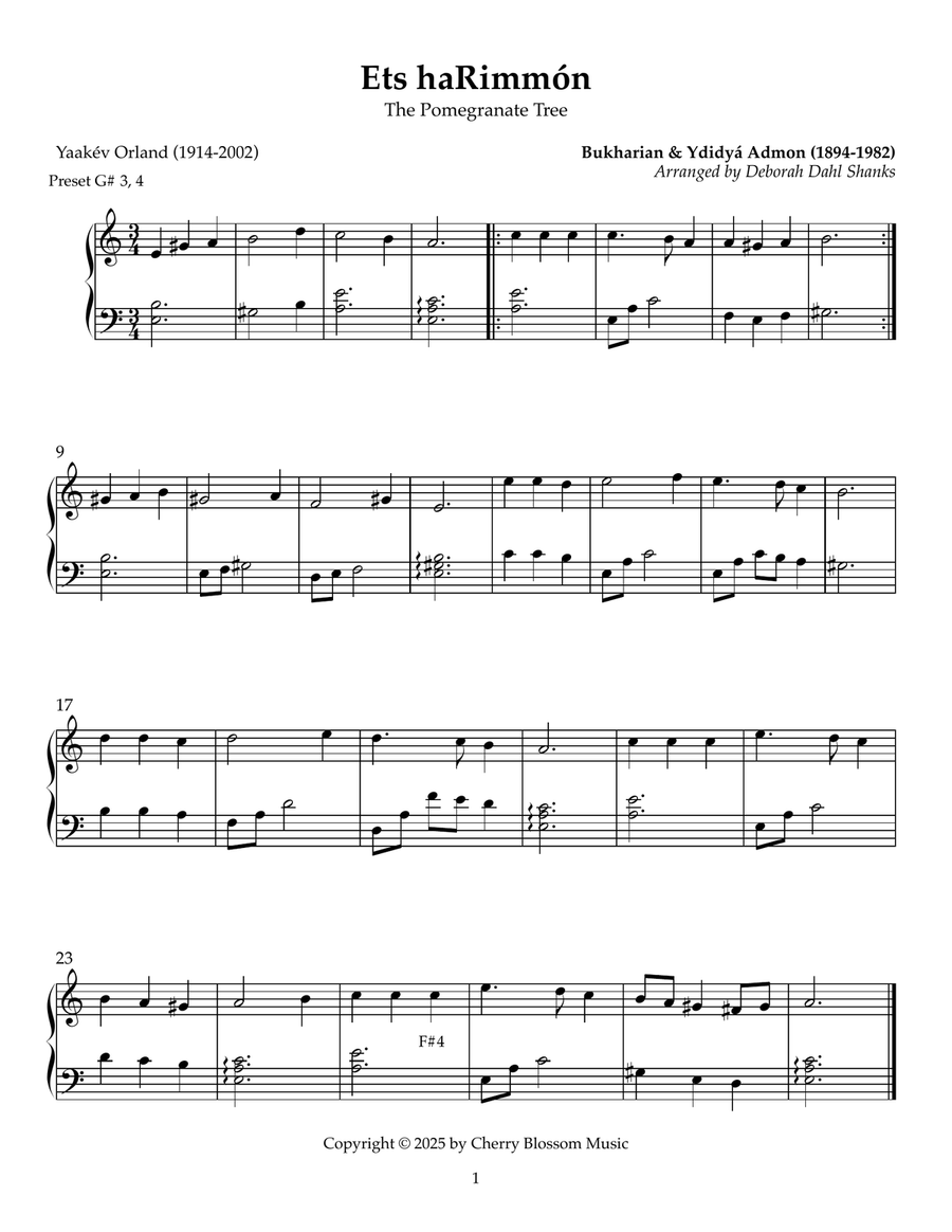 Jewish Songs for the Small Harp Celtic Harp scores gallery preview page 4