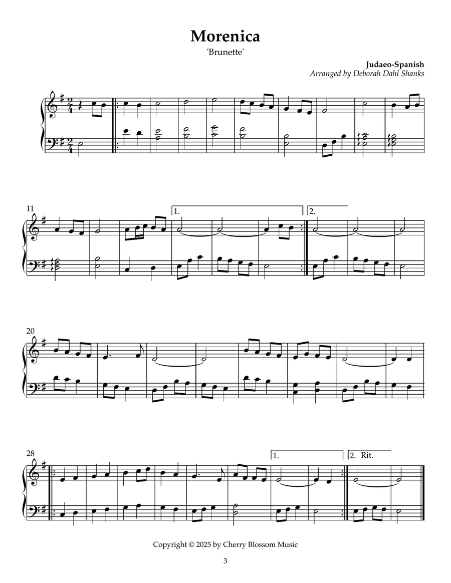 Jewish Songs for the Small Harp Celtic Harp scores gallery preview page 6