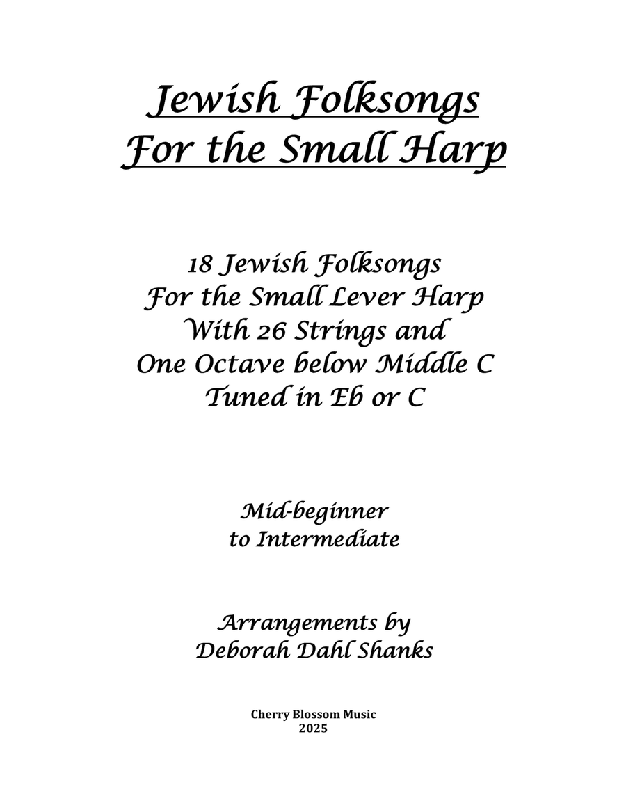 Jewish Folksongs for the Small Harp Celtic Harp scores gallery preview page 2