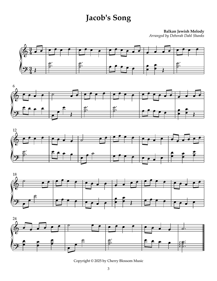 Jewish Folksongs for the Small Harp Celtic Harp scores gallery preview page 6
