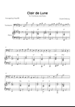 Claire de Lune - Trombone and Piano in A Major With Chords - Beginner