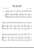 Claire de Lune - Trombone and Piano in Bb Major With Chords - Beginner