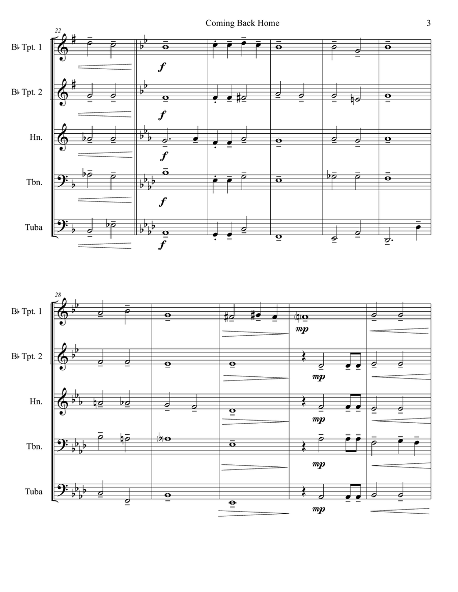 Coming Back Home Coming Back Home Brass Ensemble scores gallery preview page 3