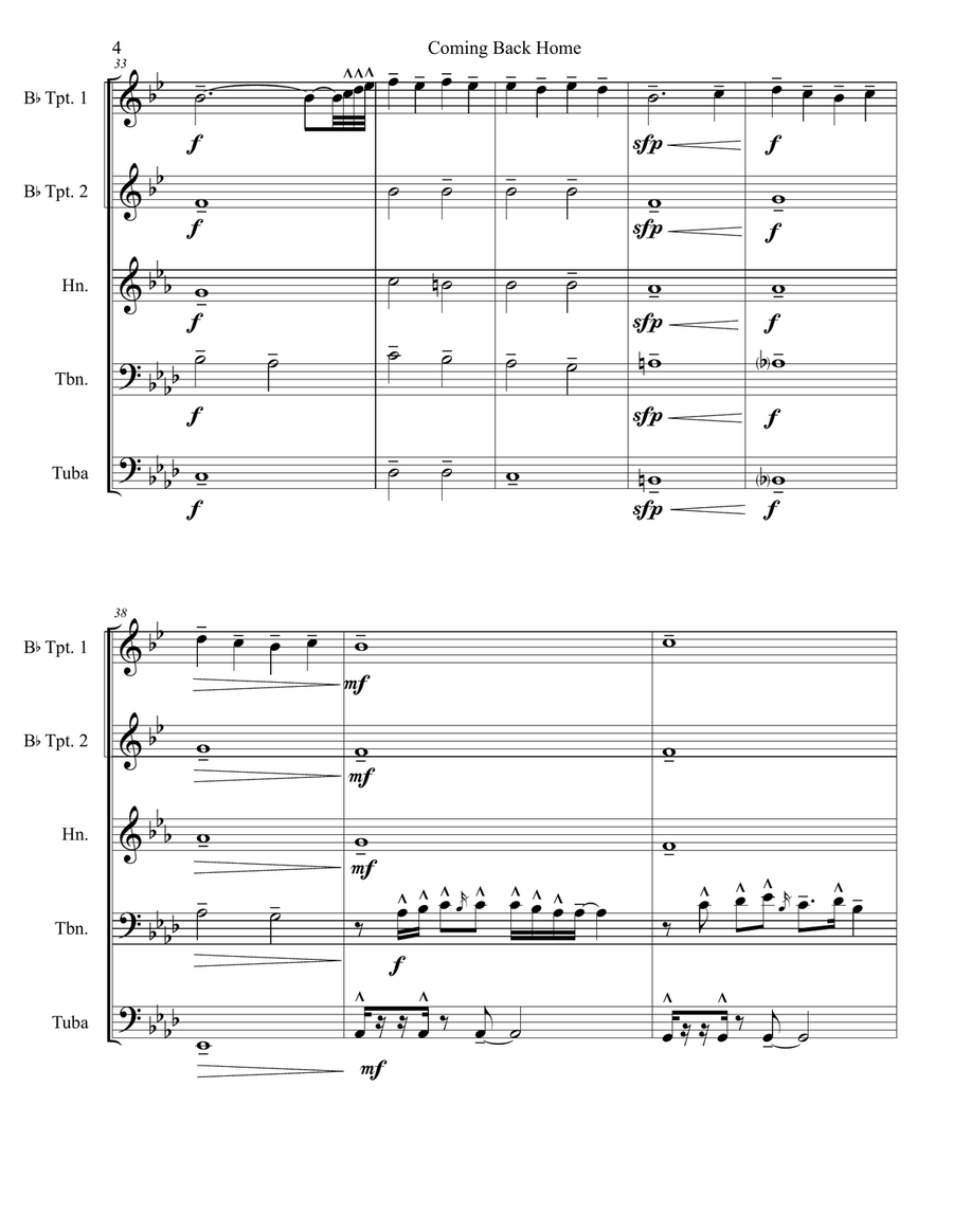 Coming Back Home Coming Back Home Brass Ensemble scores gallery preview page 4
